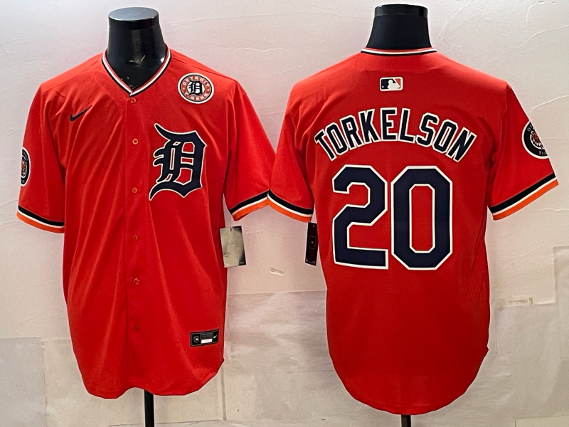 Men Detroit Tigers Torkelson orange Game Nike MLB Jersey 2026008->detroit tigers->MLB Jersey